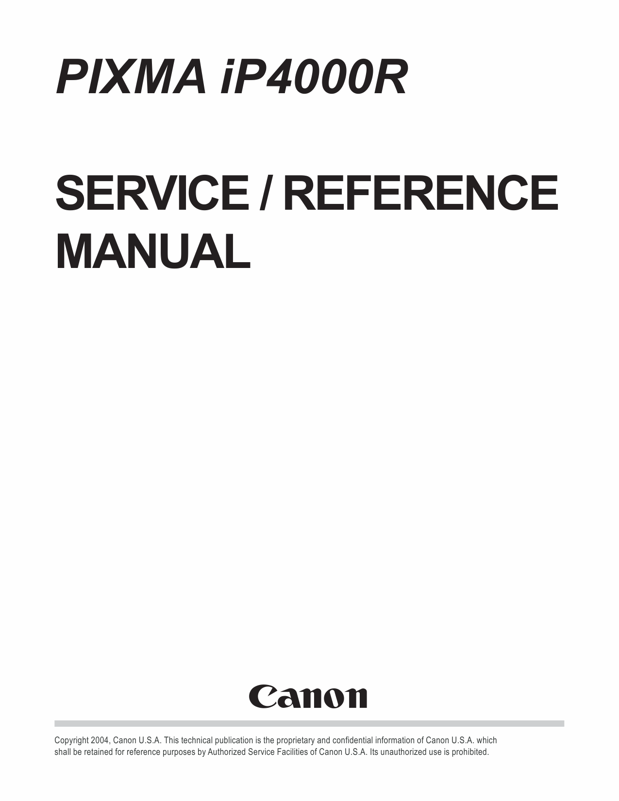 Canon PIXMA iP4000R Service Manual-1